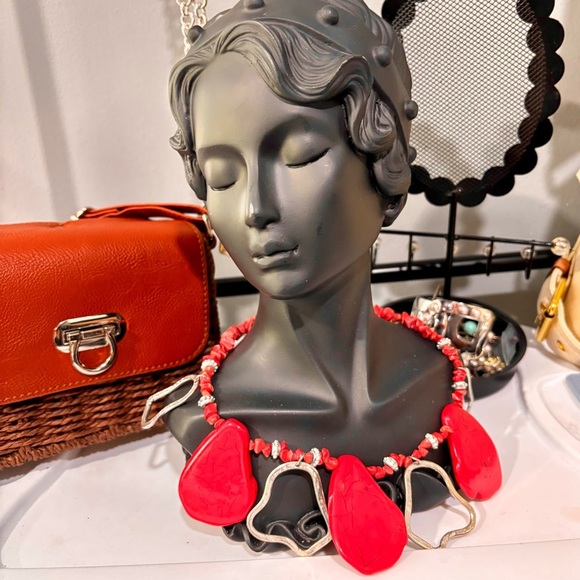 Vintage Elegant Red Statement Necklace - Picture 1 of 5